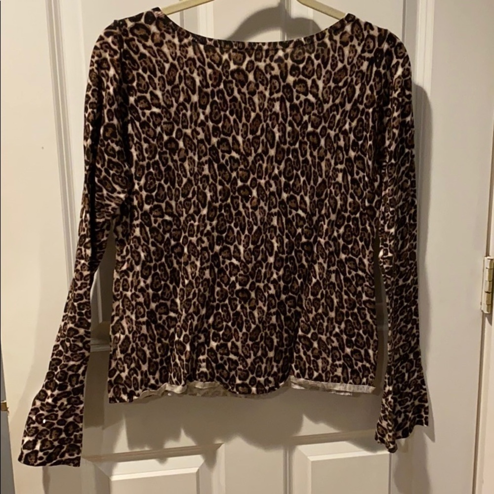 WHBM Lightweight Leopard Print Sweater EUC - Picture 6 of 8